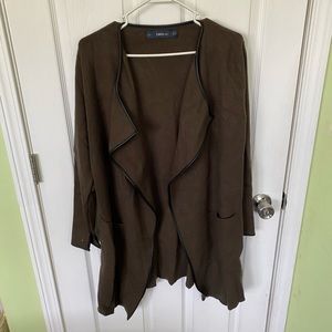 Zara Knit Cardigan with Pleather Lining and Pockets